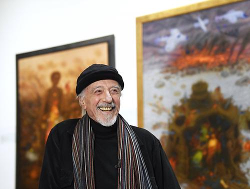 Arik Brauer im Dezember 2018 bei einer Ausstellung im Jüdischen Museum in Wien.