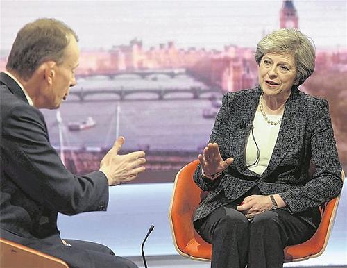 Premierministerin Theresa May in der 'Andrew Marr Show' auf BBC
