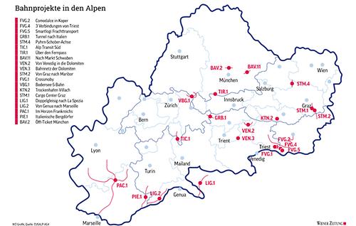 Bahnprojekte in den Alpen