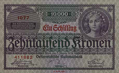 Banknote gedruckt 1924, emittiert 1925.