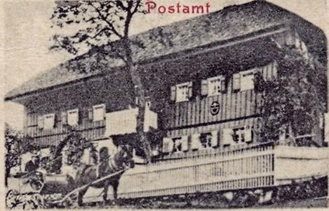 Postkarte um 1900 auf der das Postamt abgebildet ist