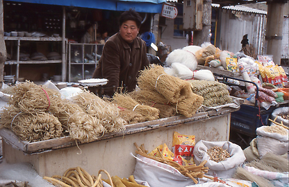 Selling of noodles at a village market