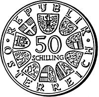 50 Schilling - 100. Geburtstag von Bundespräsident Dr. h. c. Theodor Körner (1973)