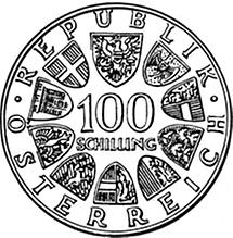 100 Schilling - Johann Strauß - Jahr 1975 (1975)