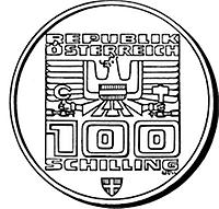 100 Schilling - XII. Olympische Winterspiele in Innsbruck 1976