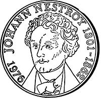 100 Schilling - 175. Geburtstag von Johann Nestroy (1976)