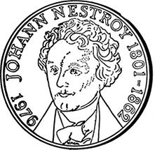 100 Schilling - 175 Geburtstag von Johann Nestroy (1976)