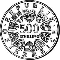500 Schilling - 250. Todestag des Prinzen Eugen von Savoyen (1986)