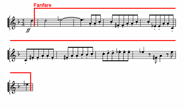 Notenbild: Symphonie Nr. 9, 4. Satz, Takte 16-25