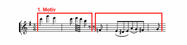 Notenbild: Symphonie mit dem Paukenschlag, 1. Satz, Takte 5-7