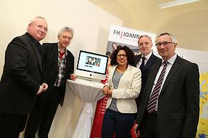 v.l.n.r.: Heinz M. Fischer, Heinz Wittenbrink, Vera Amin, Günter Riegler, Karl Peter Pfeiffer, © FH Joanneum