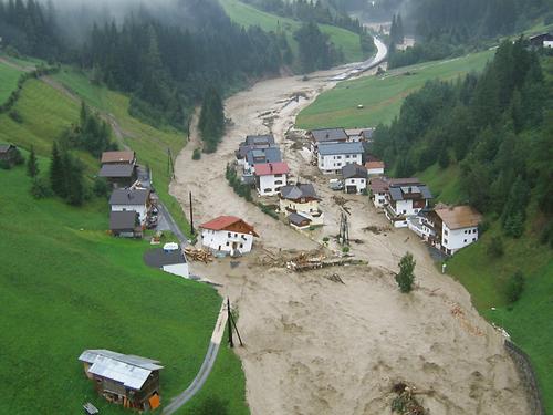Hochwasser im August 2005 in Kappl-Nederle