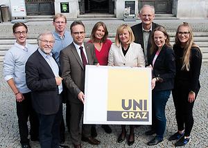 Markus Trebuch, Wolfgang Benedek, Bernhard Sebl, Peter Riedler, Daniela Unger-Ullmann, Christa Neuper, Lukas Meyer, Katharina Scherke und Elisabeth Krauss (v.l.)