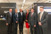 V.l.nl.r.: Vizerektor Georg Haberhauer (BOKU), Vizerektorin Sabine Schindler (Universität Innsbruck), Rektor Heinz W. Engl (Universität Wien), Rektorin Sabine Seidler (TU Wien), Bundesminister Karlheinz Töchterle, Dekan Franz Wotawa (TU Graz).