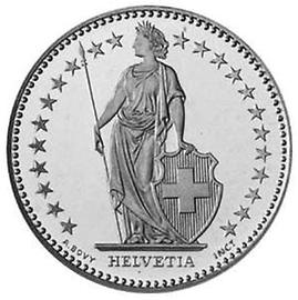 Zweifranken-Münze, Aus: Wikicommons unter CC 