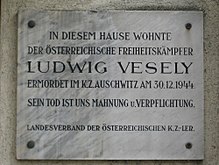 Gedenktafel - Ludwig Vesely