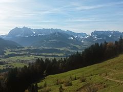 Wilder und Zahmer Kaiser von Kössen/Nord-Ost gesehen