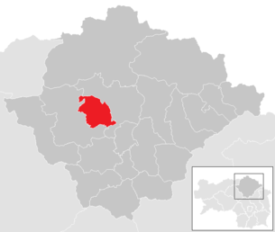 Lage der Gemeinde Aflenz im Bezirk Bruck-Mürzzuschlag (anklickbare Karte)