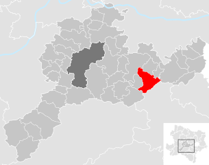 Lage der Gemeinde Altlengbach im Bezirk Sankt Pölten (anklickbare Karte)