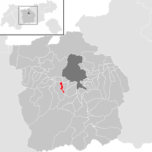 Lage der Gemeinde Birgitz im Bezirk Innsbruck-Land (anklickbare Karte)