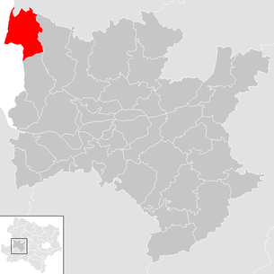 Lage der Gemeinde Dorfstetten im Bezirk Melk (anklickbare Karte)