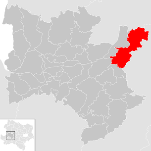 Lage der Gemeinde Dunkelsteinerwald (Gemeinde) im Bezirk Melk (anklickbare Karte)