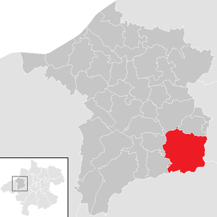 Lage der Gemeinde Eberschwang im Bezirk Ried im Innkreis (anklickbare Karte)
