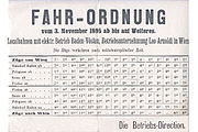 Fahrplan der "Vöslauer Elektrischen" aus dem Eröffnungsjahr 1895.
