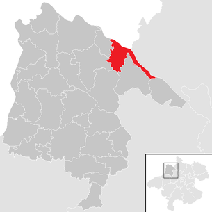 Lage der Gemeinde Engelhartszell im Bezirk Schärding (anklickbare Karte)