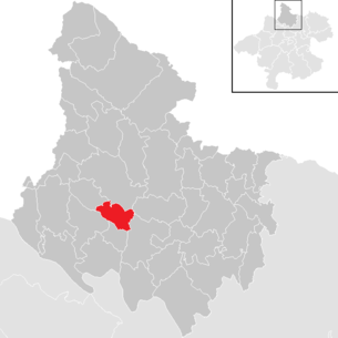 Lage der Gemeinde Hörbich im Bezirk Rohrbach (anklickbare Karte)
