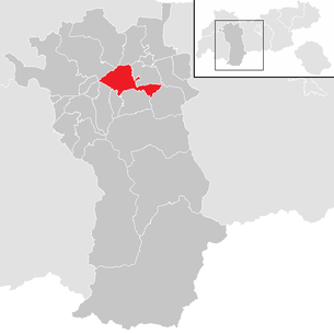 Lage der Gemeinde Haiming (Tirol) im Bezirk Imst (anklickbare Karte)
