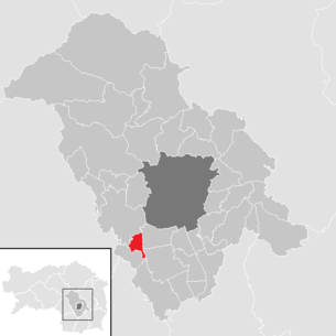 Lage der Gemeinde Haselsdorf-Tobelbad im Bezirk Graz-Umgebung (anklickbare Karte)