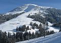 Der Nordhang des Berges im Winter