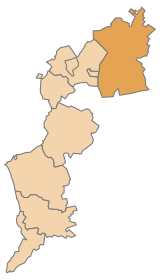 Lage des Bezirks Neusiedl am See im Bundesland Burgenland (anklickbare Karte)