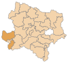 Lage des Bezirkes Amstetten in Niederösterreich