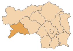 Lage des Bezirks Murau im Bundesland Steiermark (anklickbare Karte)