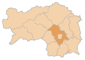 Lage des Bezirkes Graz-Umgebung innerhalb der Steiermark