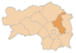 Lage des Bezirkes Weiz innerhalb der Steiermark