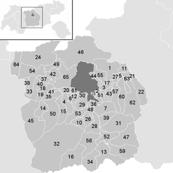 Lage der Gemeinde Bezirk Innsbruck-Land im Bezirk Innsbruck-Land (anklickbare Karte)