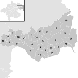 Lage der Gemeinde Bezirk Perg im Bezirk Perg (anklickbare Karte)