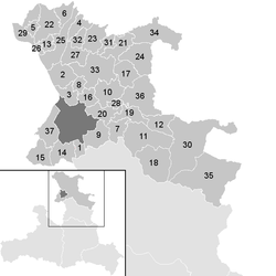 Lage der Gemeinde Bezirk Salzburg-Umgebung im Bezirk St. Johann im Pongau (anklickbare Karte)