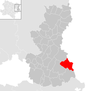 Lage der Gemeinde Marchegg im Bezirk Gänserndorf (anklickbare Karte)