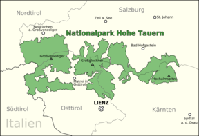 Karte des Nationalparks (Stand 1992)