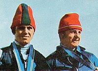 Wolfgang Zimmerer (rechts) mit Peter Utzschneider (links) als die Olympische Winterspiele 1972