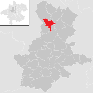 Lage der Gemeinde Peuerbach im Bezirk Grieskirchen (anklickbare Karte)