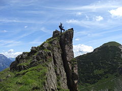 Felsvorsprung auf dem Weg zum Wildseeloder