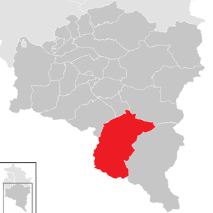 Lage der Gemeinde Sankt Gallenkirch im Bezirk Bludenz (anklickbare Karte)