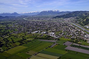 Ansicht Lustenaus von Nordosten