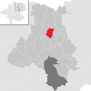Lage der Gemeinde Sonnberg im Mühlkreis im Bezirk Urfahr-Umgebung (anklickbare Karte)