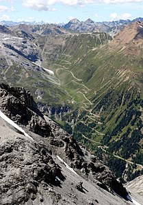 Die Ostrampe von der Payerhütte (3029 m) aus gesehen